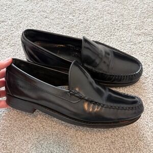 Allen Edmonds Preston Loafer Mens 9.5 Black Leather Slip On Quiet Luxury